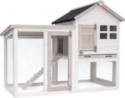 Konijnenhok Gerlos – Dierenverblijf – Grijs/Wit – 122 X 62 X 93 Cm