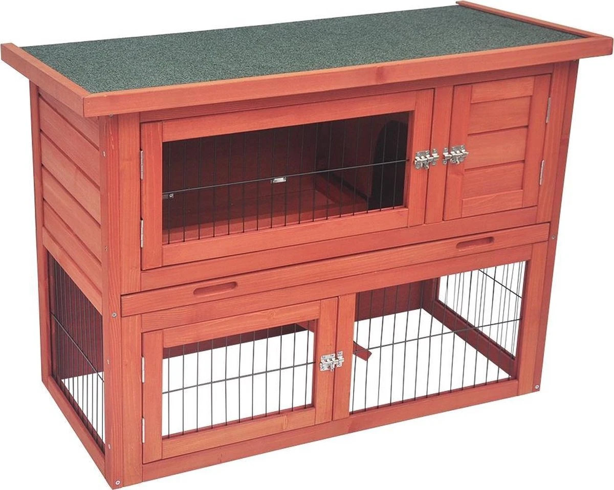 Animalz Konijnenhok Bonnie Classic – Houtkleurig – 95x45x70cm 1 Animalz Konijnenhok Bonnie Classic – Houtkleurig – 95x45x70cm