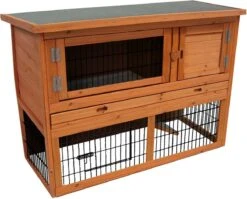 Flamingo – Konijnenhok Loft – Bruin – 111 X 45 X 78 Cm