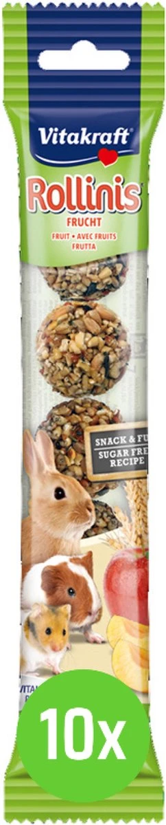 10x Vitakraft Rollinis Cavia Fruitmix 7 Stuks – 48 Gram