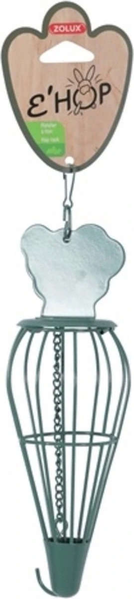 Zolux Ehop Hooiruif Wortel Met Hanger Groen (21X8 CM) 1 Zolux Ehop Hooiruif Wortel Met Hanger Groen (21X8 CM)