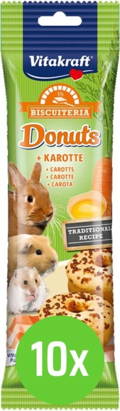 10x Vitakraft Donuts Wortel Knaagdier En Konijn – 28 Gram