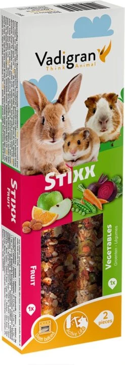10x Stixx Konijn, Cavia & Hamster Fruit & Groenten (2 Sticks)