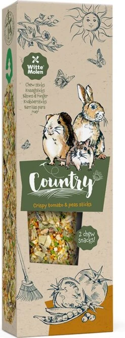 Witte Molen Country Knaagsticks Tomaat En Erwt 180g