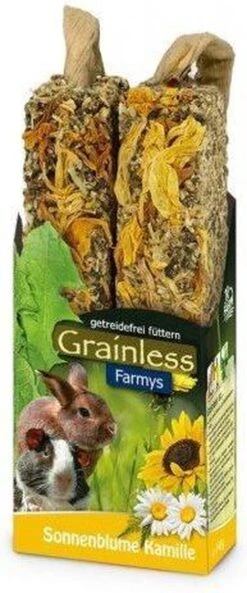 JR Farm Knaagdiersnack – Grainless Farmys – Zonnebloem/kamille – 140 Gram