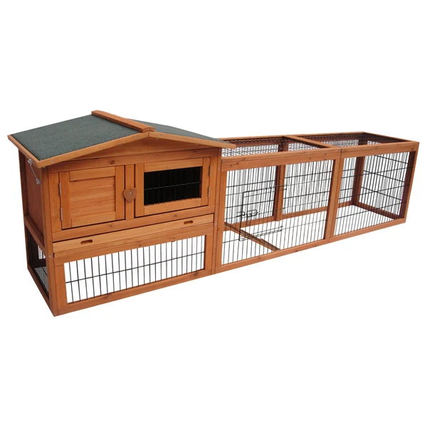 Flamingo Konijnenhok Met Ren Sunshine Jumbo – Dierenverblijf – 230x53x70 Cm Bruin 1 Flamingo Konijnenhok Met Ren Sunshine Jumbo – Dierenverblijf – 230x53x70 Cm Bruin