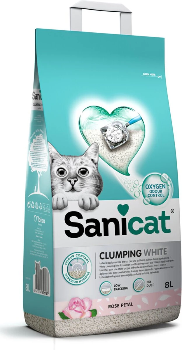 Sanicat Clumping White Rose Petal 8 Liter 1 Sanicat Clumping White Rose Petal 8 Liter