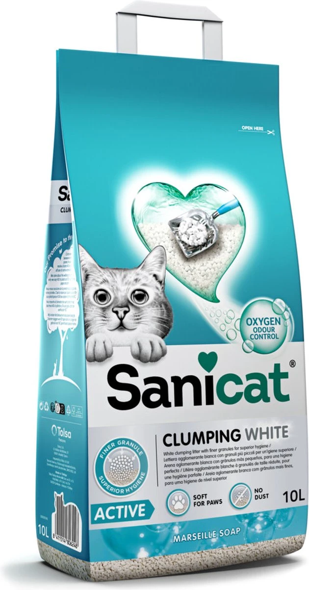 Sanicat Clumping White Active Marseille Soap 10 Liter 1 Sanicat Clumping White Active Marseille Soap 10 Liter