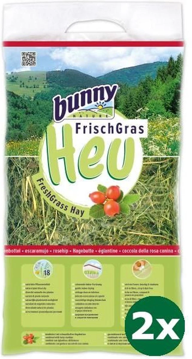 2×500 Gr Bunny Nature Vers Gras Hooi Met Rozenbottel 1 2×500 Gr Bunny Nature Vers Gras Hooi Met Rozenbottel