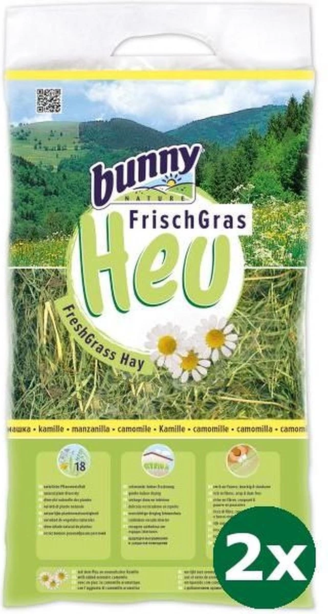 2×500 Gr Bunny Nature Vers Gras Hooi Met Kamille 1 2×500 Gr Bunny Nature Vers Gras Hooi Met Kamille