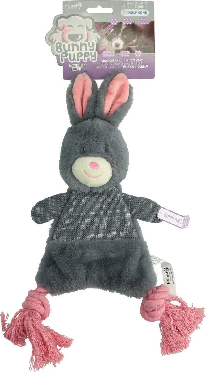 Bunny Puppy Crunchy Rope – Hondenknuffel – Kalmerend – Grijs – 20 X 24 X 6 Cm 1 Bunny Puppy Crunchy Rope – Hondenknuffel – Kalmerend – Grijs – 20 X 24 X 6 Cm