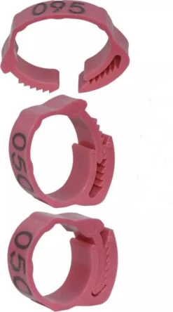 Pluimveeringen – Verstelbaar – 20 Mm – Genummerd – 50 Stuks – Kippenringen – Vogelringen – ROZE