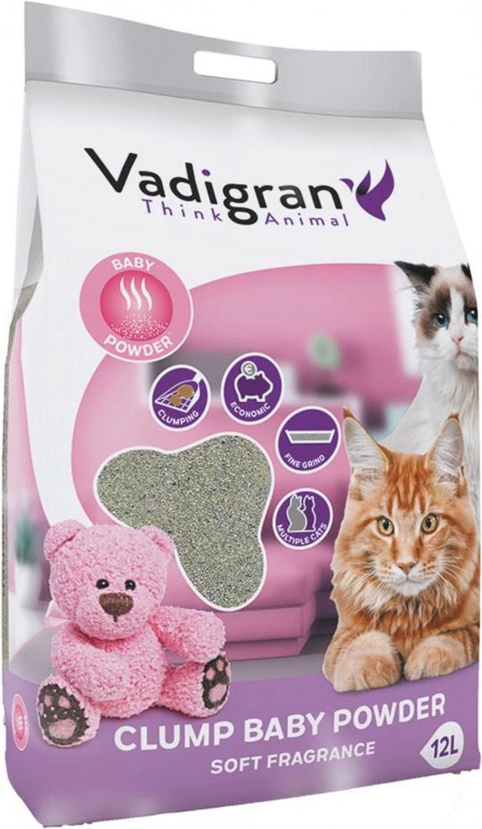 Vadicat Babypoeder Geur – Kattenbakvulliing – 12 Kg 1 Vadicat Babypoeder Geur – Kattenbakvulliing – 12 Kg