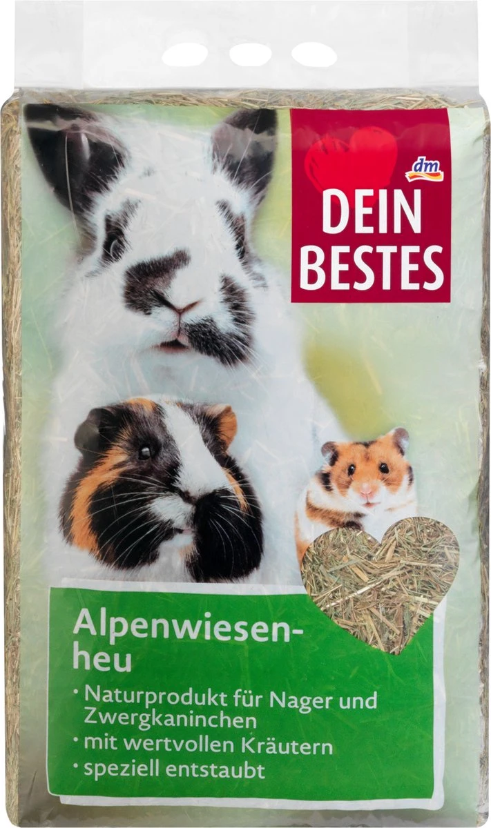 Dein Bestes Rechtvoer Voor Knaagdieren & Dwergkonijnen, Alpenweidehooi, 1 Kg 1 Dein Bestes Rechtvoer Voor Knaagdieren & Dwergkonijnen, Alpenweidehooi, 1 Kg