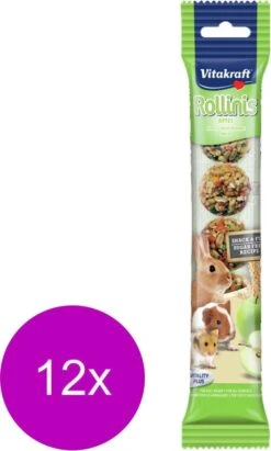 Vitakraft Rollinis Appel – Knaagdiersnack – 12 X 48 G