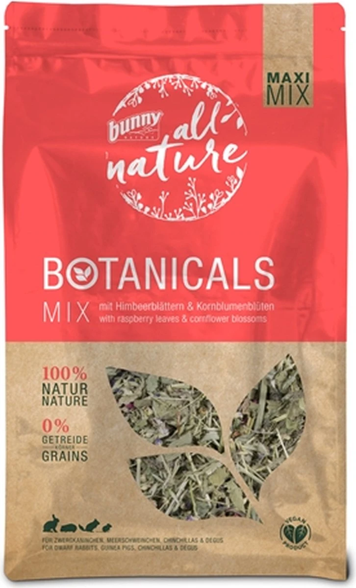 450 Gr Bunny Nature Botanicals Maxi Mix Frambozenblad / Bloemkoolbloesem 1 450 Gr Bunny Nature Botanicals Maxi Mix Frambozenblad / Bloemkoolbloesem