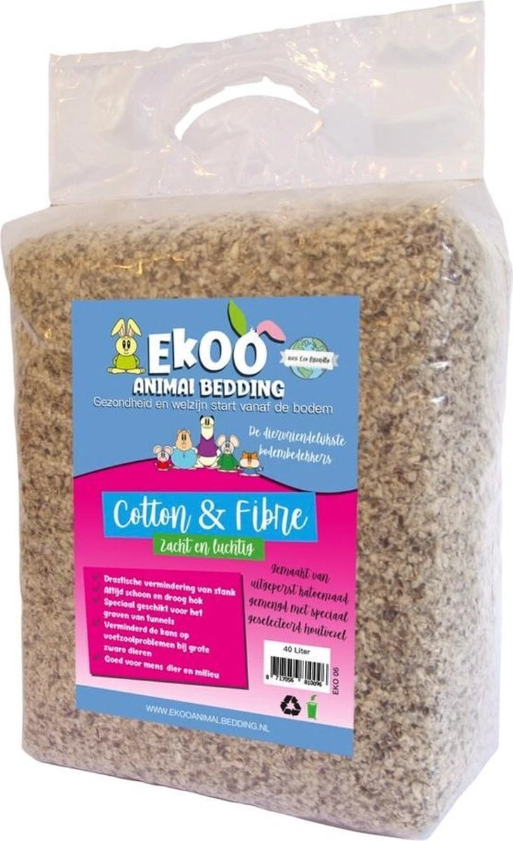 Ekoo Animal Bedding Cotton & Fibre – 40 L 1 Ekoo Animal Bedding Cotton & Fibre – 40 L