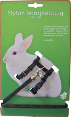 Konijnentuigje Zwart Met Lijn