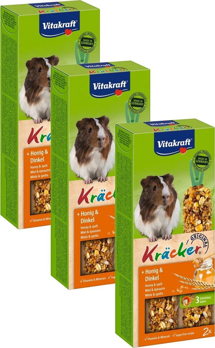 Vitakraft Caviakracker 2 In 1 Honing – 3 St à 160 Gr 1 Vitakraft Caviakracker 2 In 1 Honing – 3 St à 160 Gr