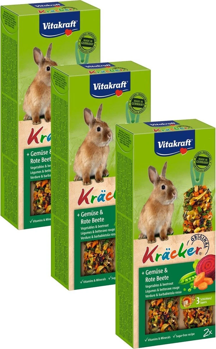 Vitakraft Konijn Kracker – Konijnensnack – 3 X Groente 1 Vitakraft Konijn Kracker – Konijnensnack – 3 X Groente