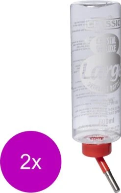 Classic Drinkfles Konijn Plastic – Waterfontein – 2 X 600 Ml