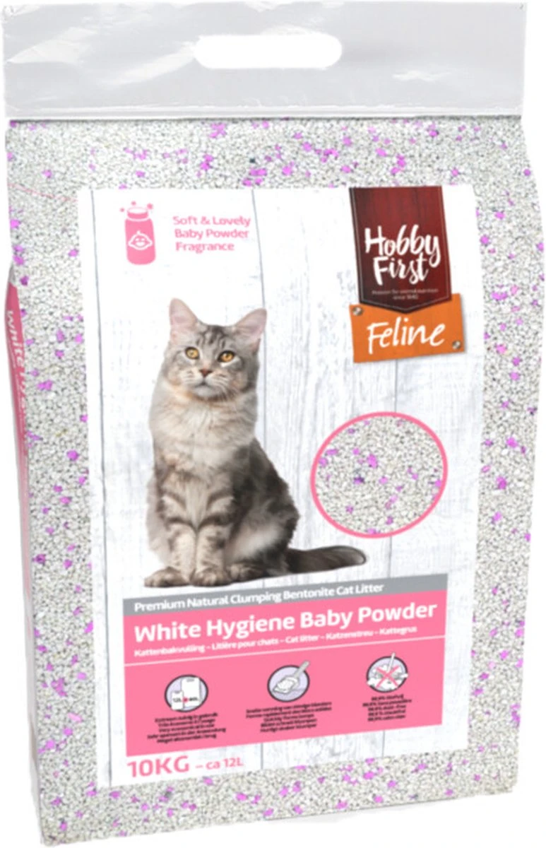 Hobby First Feline White Hygiëne Baby Powder 12 Ltr 1 Hobby First Feline White Hygiëne Baby Powder 12 Ltr