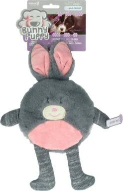 Bunny Puppy Flat Rabbit – Hondenknuffel – Kalmerend – Grijs – 17 X 19 X 3 Cm