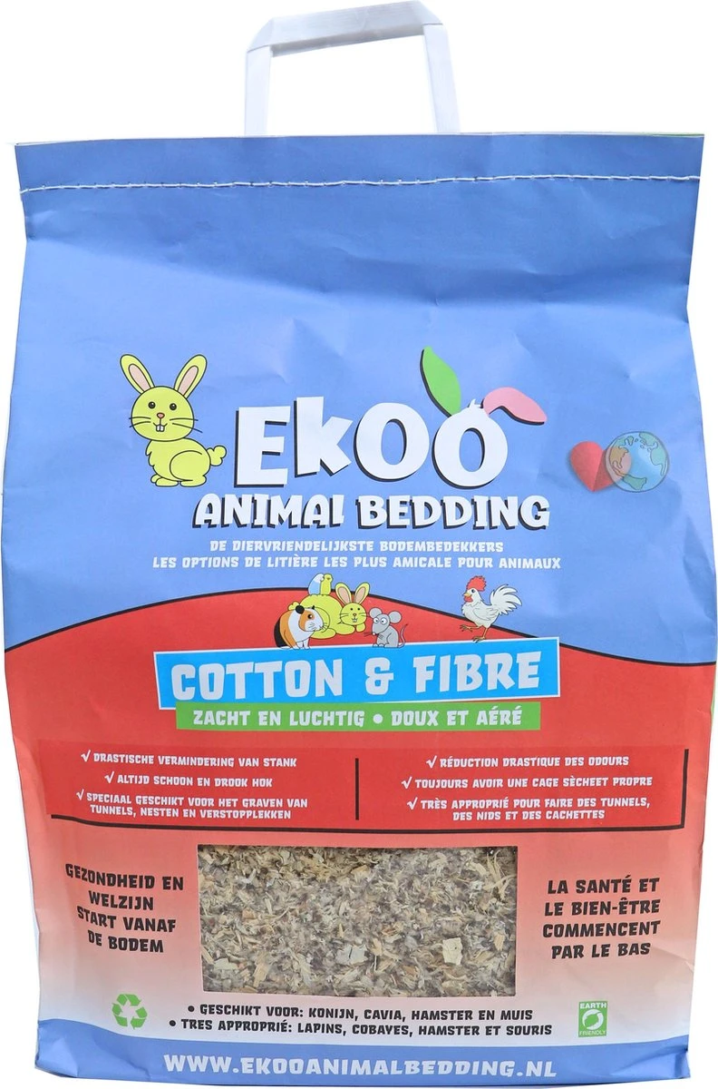 Bodembedekker – Ekoo Animal Bedding Cotton And Fibre – Zacht En Luchtig – 30 Liter 1 Bodembedekker – Ekoo Animal Bedding Cotton And Fibre – Zacht En Luchtig – 30 Liter