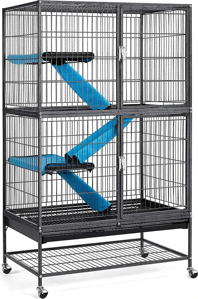 FURNIBELLA – Kooi Voor Kleine Dieren, Knaagdierenvolière Met Wieltjes, 4 Etages, Kooi XXL, Geschikt Voor Hamsters, Kleine Dieren, Cavia’s, Metaal, 78 X 51 X 137 Cm 1 FURNIBELLA – Kooi Voor Kleine Dieren, Knaagdierenvolière Met Wieltjes, 4 Etages, Kooi XXL, Geschikt Voor Hamsters, Kleine Dieren, Cavia’s, Metaal, 78 X 51 X 137 Cm