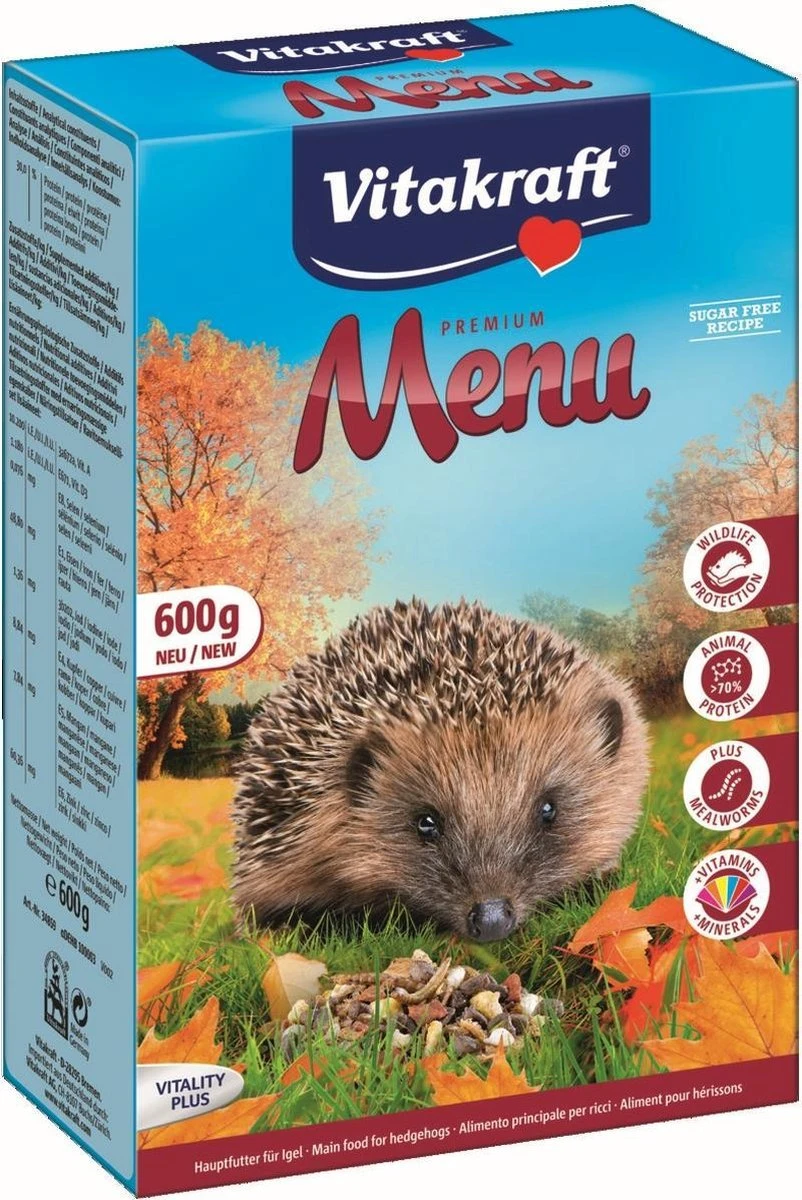 Vitakraft Premium Menu Voor Egels – Egel – Volledig Droogvoer – 2 X 600 Gr 1 Vitakraft Premium Menu Voor Egels – Egel – Volledig Droogvoer – 2 X 600 Gr