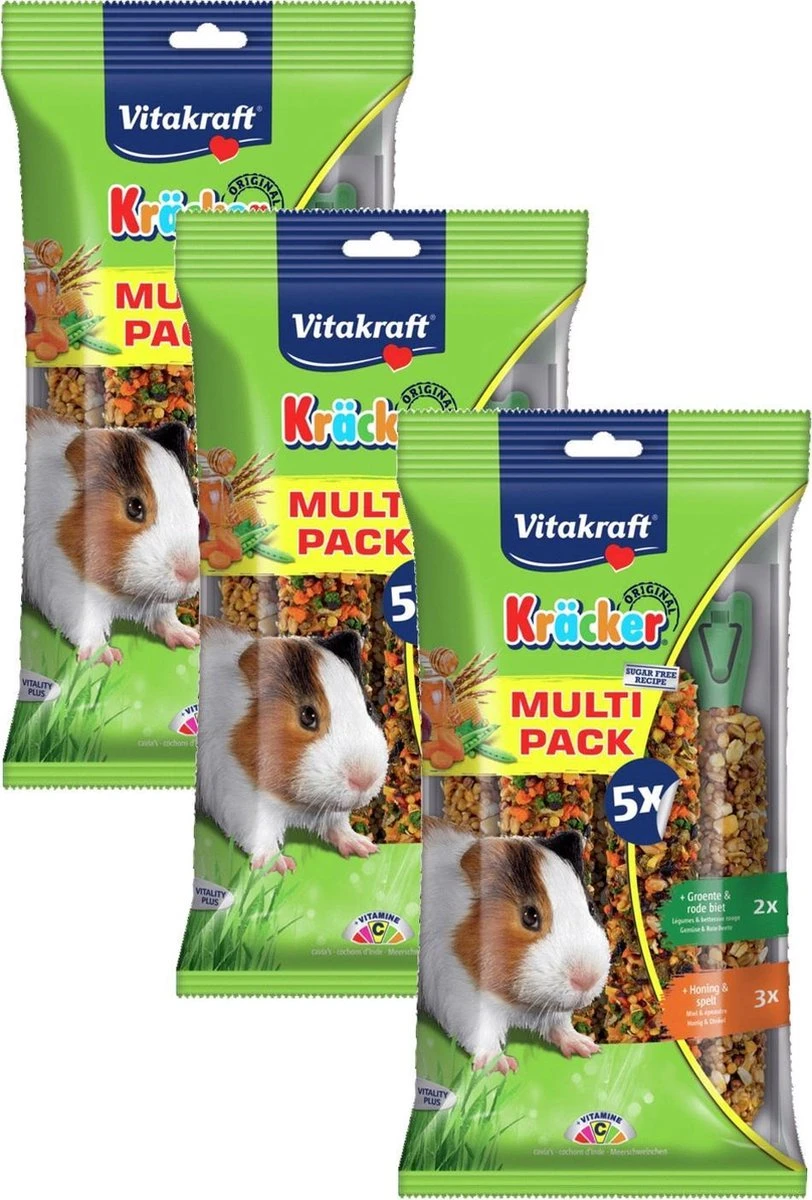 Vitakraft Kräckers Honing & Groente – Cavia – Snack – 3 X 280 Gr 1 Vitakraft Kräckers Honing & Groente – Cavia – Snack – 3 X 280 Gr
