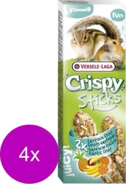 Versele-Laga Crispy Sticks Hamster&Eekhoorn – Knaagdiersnack – 4 X Fruit 2×55 G