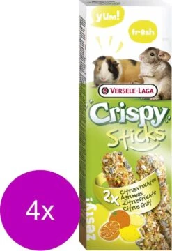 Versele-Laga Crispy Sticks CaviaΧnchilla Citrus – Knaagdiersnack – 4 X 2×55 G