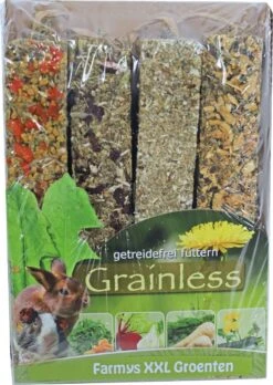 JR Farm Knaagdier Grainless Farmys 4-pack – Groenten Veggies XXL- 4 X 110 Gram