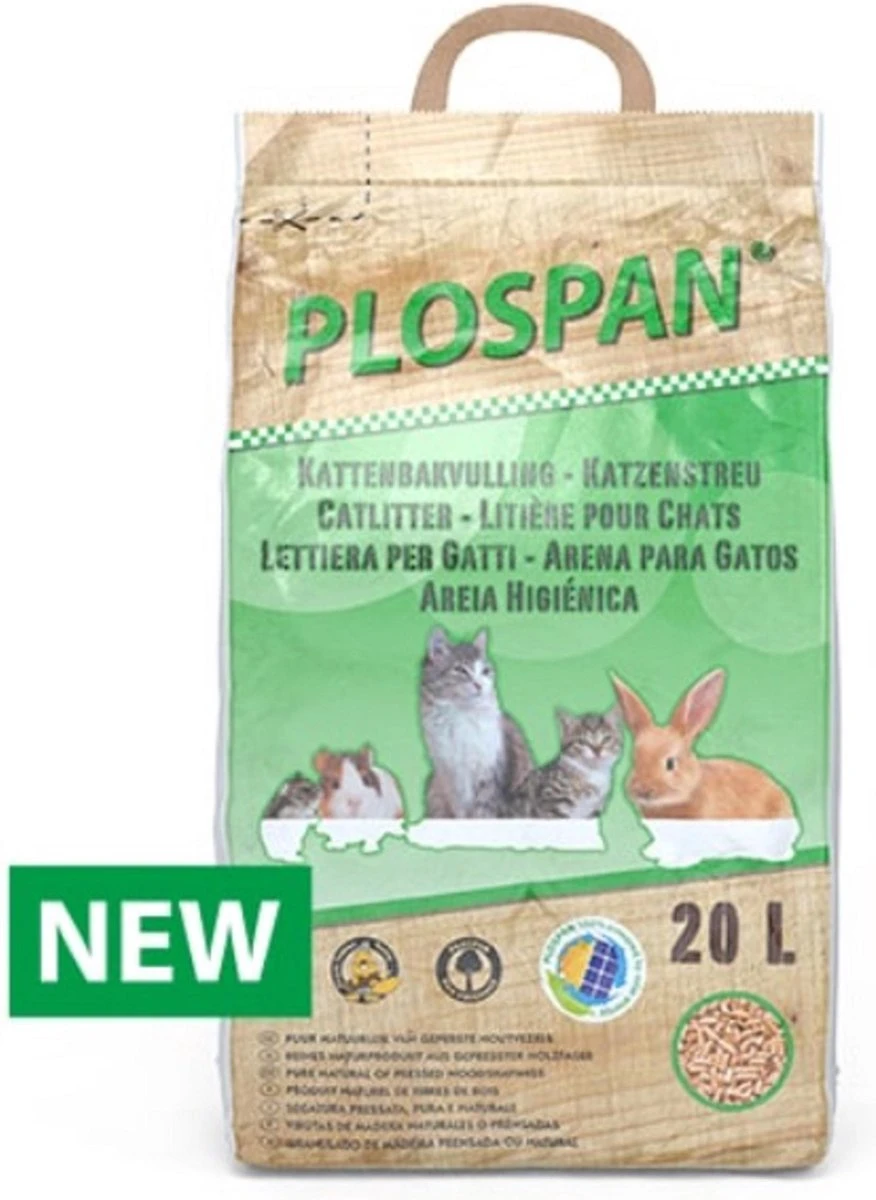 Plospan Kattenbak Houtkorrels, Pallet A 54 Stuks, Ca. 20 Liter Per Stuk. 1 Plospan Kattenbak Houtkorrels, Pallet A 54 Stuks, Ca. 20 Liter Per Stuk.