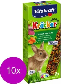 Vitakraft Dwergkonijn Kracker Groente/Thym 2 In 1 – 10 Stuks