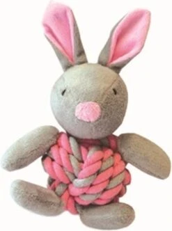 Little Rascals Knottie Bunny Touwbal Konijn Roze 20x15x8 Cm