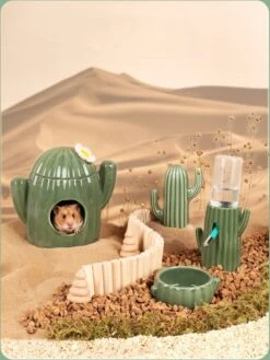 Leuke Hamster Huisje Voor In De Kooi Keramische Cactus Kleine Huisdier Huis Cavia Hamster Huis Huisdier Nest Voor Kleine Dieren Muis Rat Nest Hamster Cavia Knaagdier