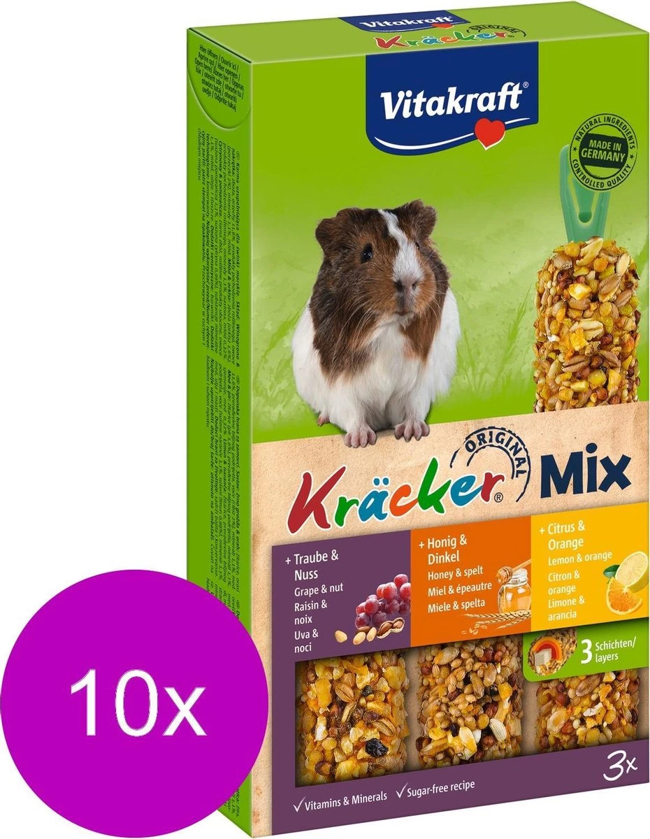 Vitakraft Cavia Kracker 3in1 – Knaagdiersnack – 10 X Honing&Popcorn&Active 1 Vitakraft Cavia Kracker 3in1 – Knaagdiersnack – 10 X Honing&Popcorn&Active