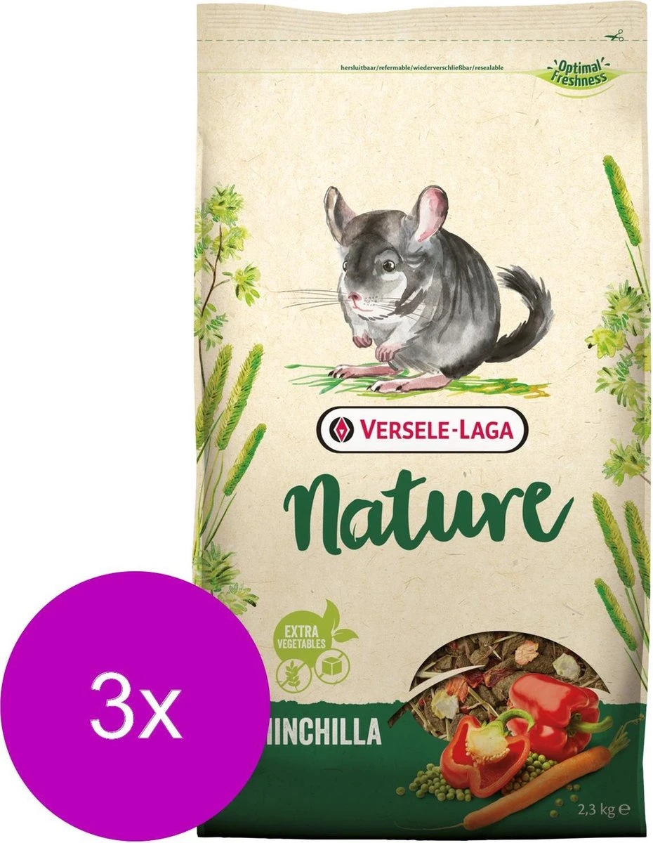 Versele-Laga Nature Chinchilla – Chinchillavoer – 3 X 2.3 Kg 1 Versele-Laga Nature Chinchilla – Chinchillavoer – 3 X 2.3 Kg