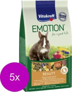 Vitakraft Emotion Beauty Selection Adult Konijn – Konijnenvoer – 5 X 1.5 Kg