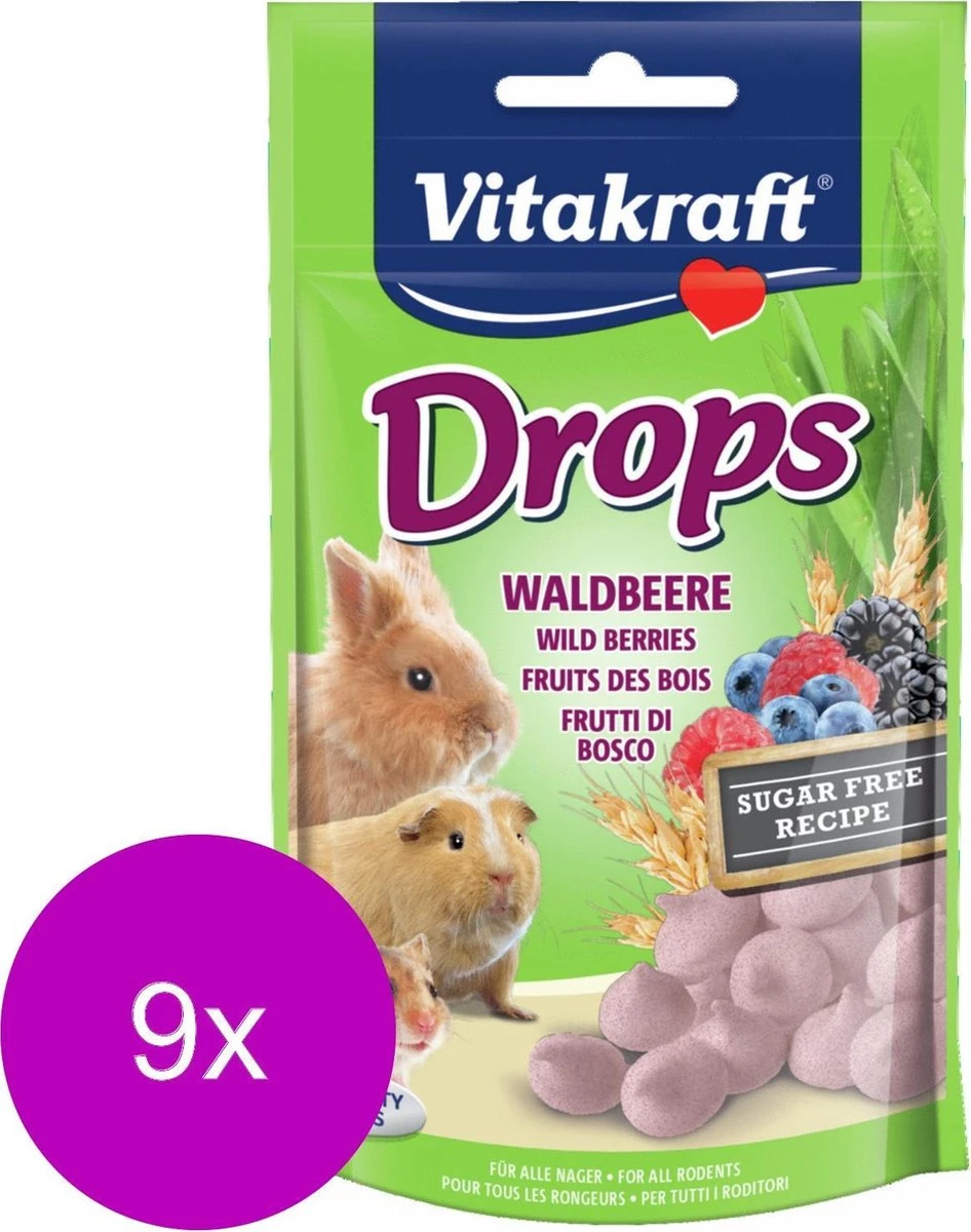 Vitakraft Konijn Bosvruchtendrops 75 Gr – 9 Stuks 1 Vitakraft Konijn Bosvruchtendrops 75 Gr – 9 Stuks