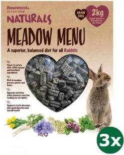 3×2 Kg Rosewood Naturals Meadow Menu Rabbit